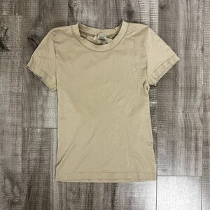Aritzia Sunday Best Smooth Sinch Seamless Willow T-shirt Beige Size Small